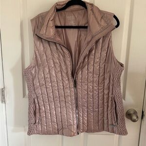 Calvin Klein Pink Quilted Vest with High Collar